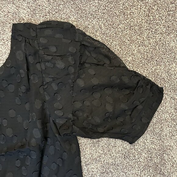 Express Women’s Polka Dot One Shoulder Banded Bottom Top Black Size XS NWT $68 - Picture 6 of 16